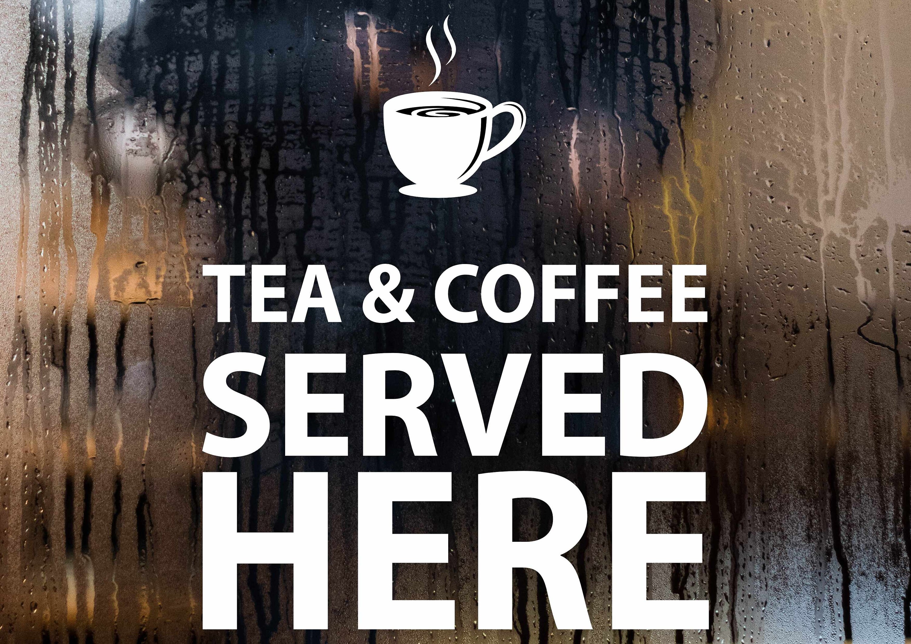 Tea & Coffee Served Here 12 x 12 Inches Times Shop Window Etsy