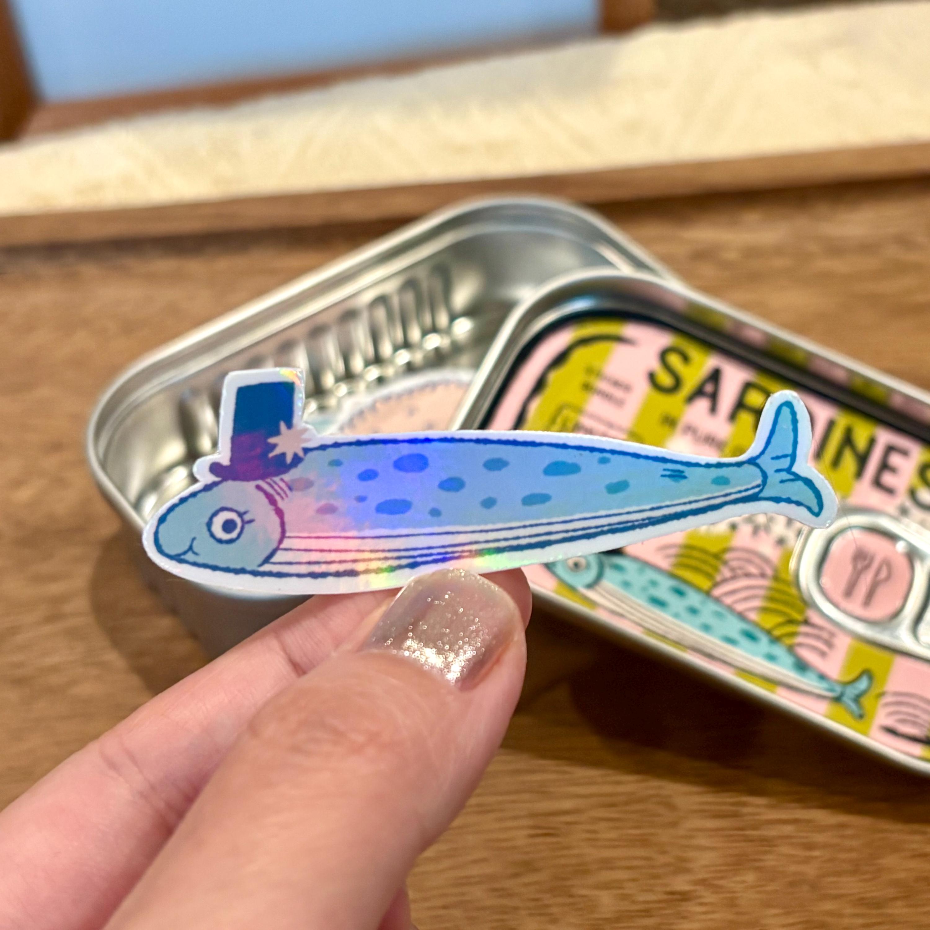 Sardine Tin Sticker Bundle: 5 Vinyl Fish Stickers+1 Reusable Tin - Etsy