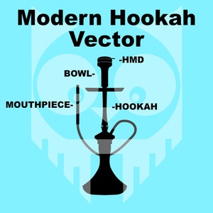 Modern Hookah Vector Art - SVG+PDF+EPS - Instant Download