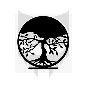 Árbol de la Vida con soporte Modelo 3 - Archivos cortados por láser - SVG+DXF+PDF+Ai - Descarga instantánea
