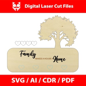 Tree of Life key holder Model 5 - Laser Cut Files - SVG+DXF+PDF+Ai - Instant Download