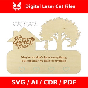 Tree of Life key holder Model 2 - Laser Cut Files - SVG+DXF+PDF+Ai - Instant Download