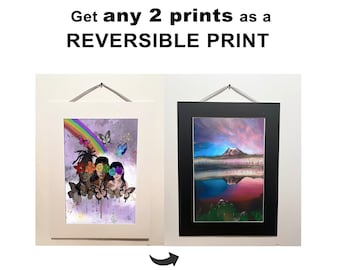 Reversible Art Prints | Double-Sided Artwork in White and/or Black Mats