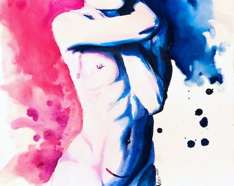 Transgender-Mann | Ölgemälde von Trans Künstler | Kunstdruck in Farbe Queer LGBTQ FTM Transmasculine Transmasc Kunstwerk