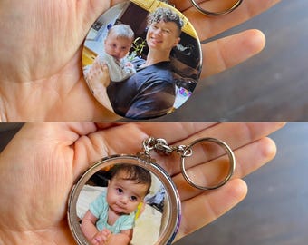 Custom Doublesided Keychain | Personalized Photo Keepsake | Mother’s Day, Father’s Day, or Non-Binary Parent’s Day Gift