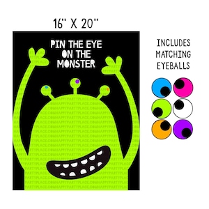 Monster Halloween Party Spiel, Pin das Auge auf das Monster, Sofort Download Halloween Monster Party Spiel, Printable Halloween Party Spiel, Kid