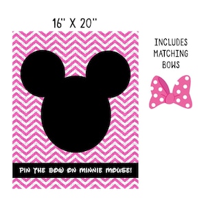 Pin die Schleife auf Minnie Mouse Party Spiel, Minnie Mouse Party Thema, Minnie Mouse Spiel, druckbare rosa Minnie Mouse Geburtstag Party Spiele, DIY