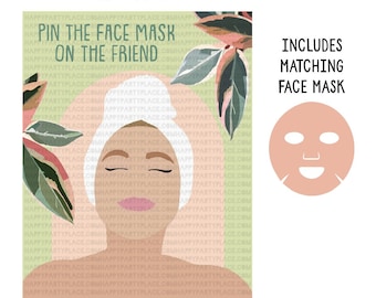 Spa Day Party Game, Pin the Face Mask on the Friend, Spa Day Party Theme Game, DIY Printable Spa Day Party Game, Spa Day Birthday, Spa Party