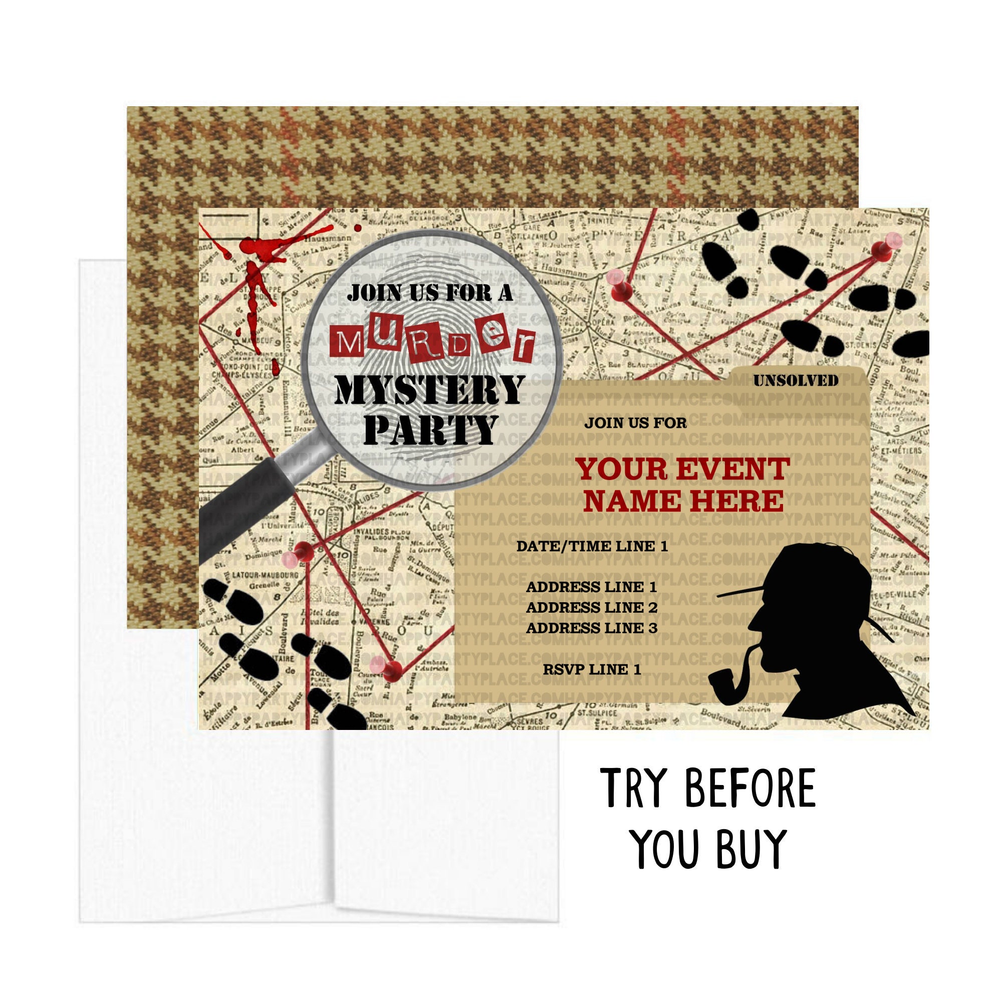 Murder Mystery Party, Murder Mystery Dinner, Murder Mystery Invitation