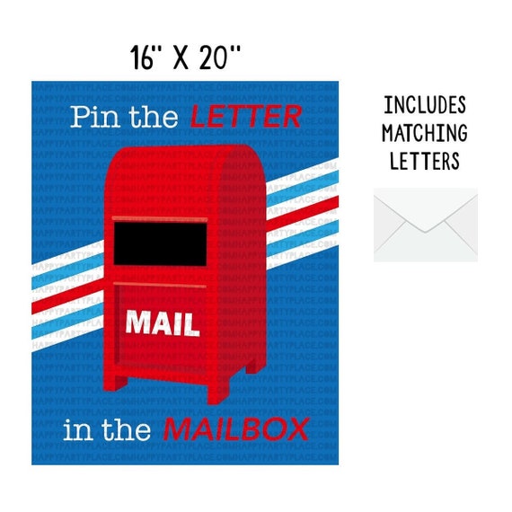 Post Office Party Game Pin The Letter On The Mailbox Mail - Etsy.