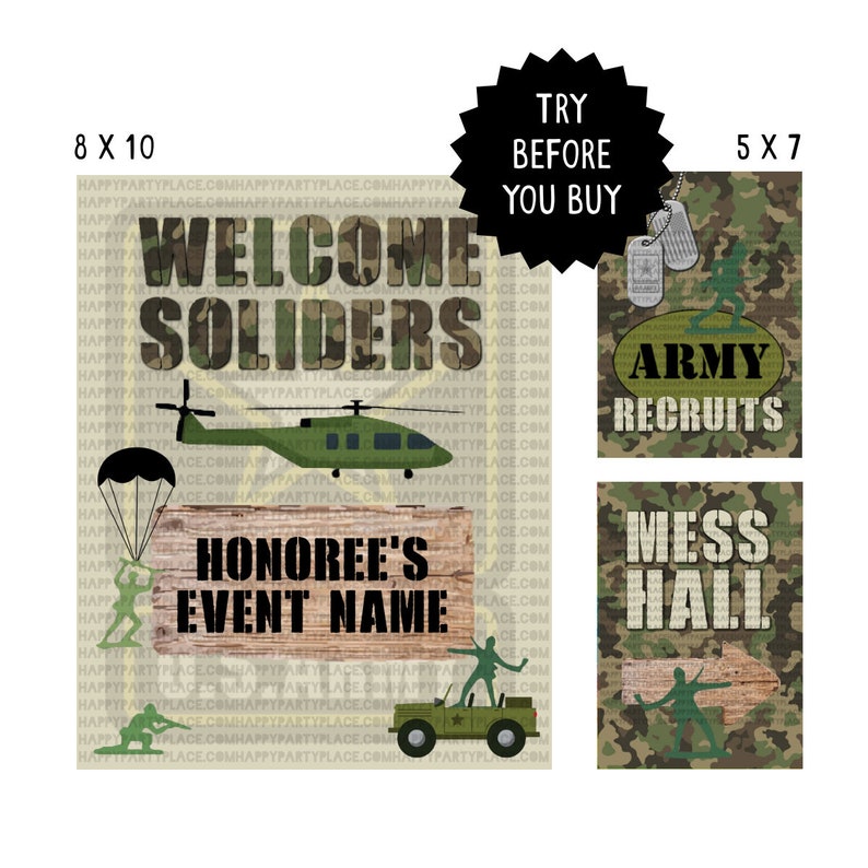 Army Return Address Labels, Army Theme Return Address Label, Printable