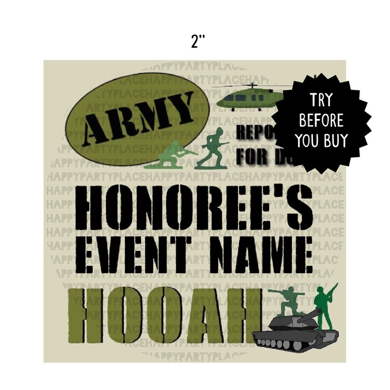 Army Return Address Labels, Army Theme Return Address Label, Printable