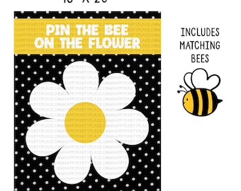 Bumble Bee Party Games, Pin the Bee on the Flower, Bumble Bee Party Game, Instant Download Bee Party Game, Printable Bee Party Games, DIY