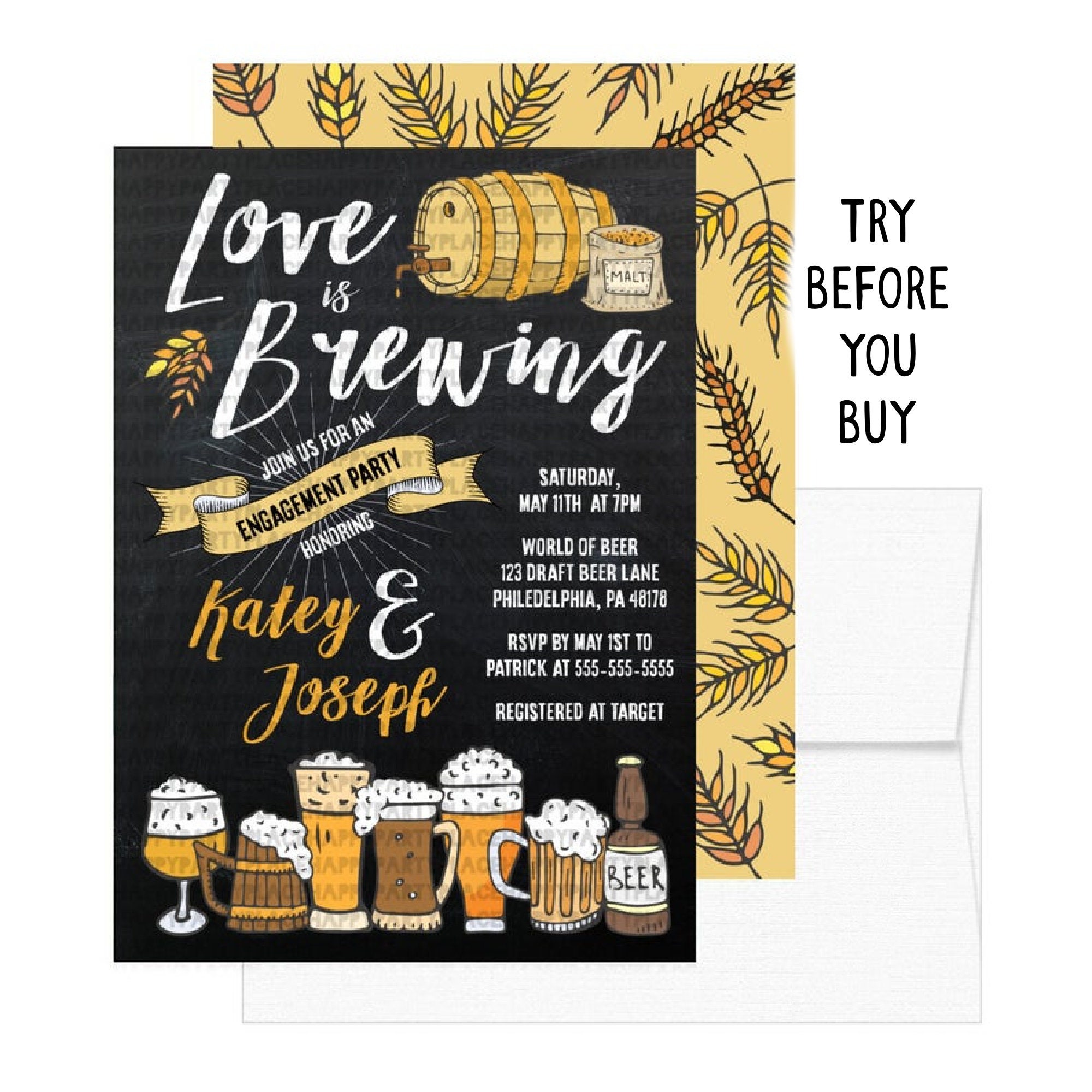 Love is Brewing Engagement Party Invitation Love is Brewing Etsy UK