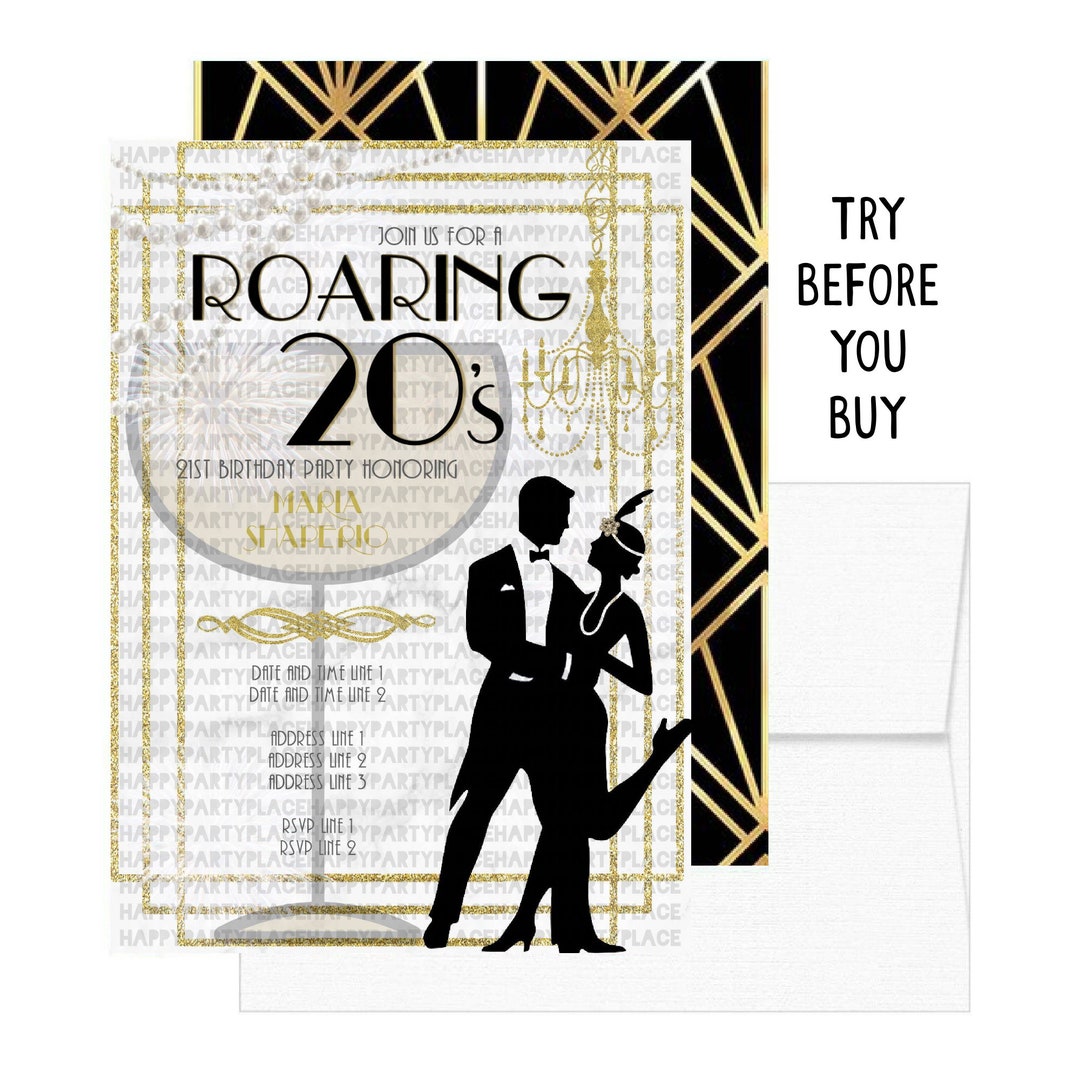 Roaring 20's Party, Roaring 20s Invitations, Gatsby Invitation, 1920's Party Invites, Roaring 20's Theme, Great Gatsby Theme, DIY, Printable - Etsy roaring-20-s-party-roaring-20s-invitations-gatsby-invitation-1920-s-party-invites-roaring-20-s-theme-great-gatsby-theme-diy-printable-etsy