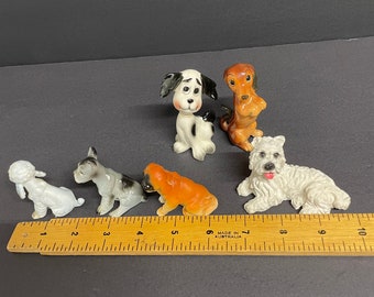 Vintage Puppy Dog Lot of 6 Scotty, Dachshund, Terrier, Poodle and