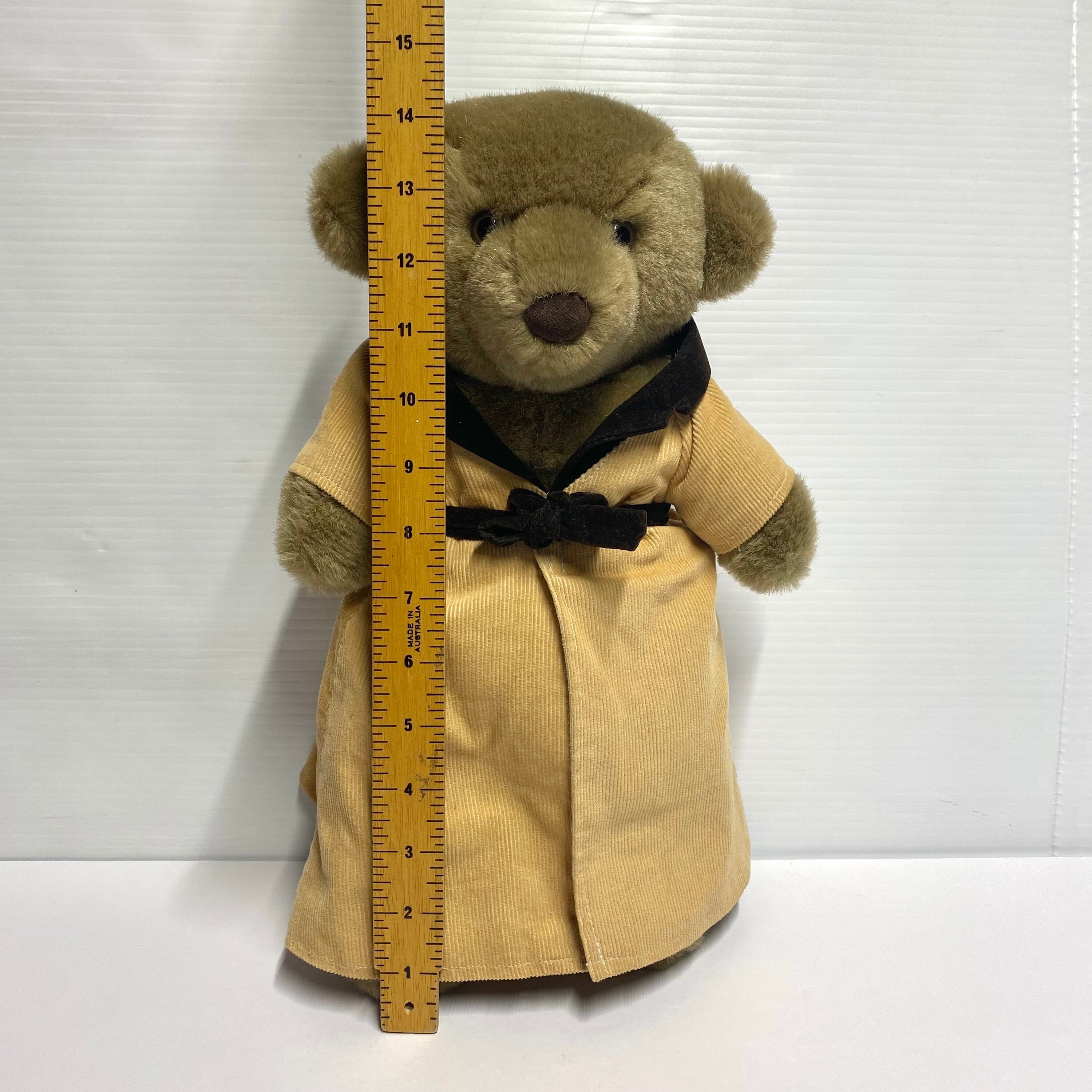 Vintage 1970s Ganz Bros Teddy Bear in Beige Corduroy Robe