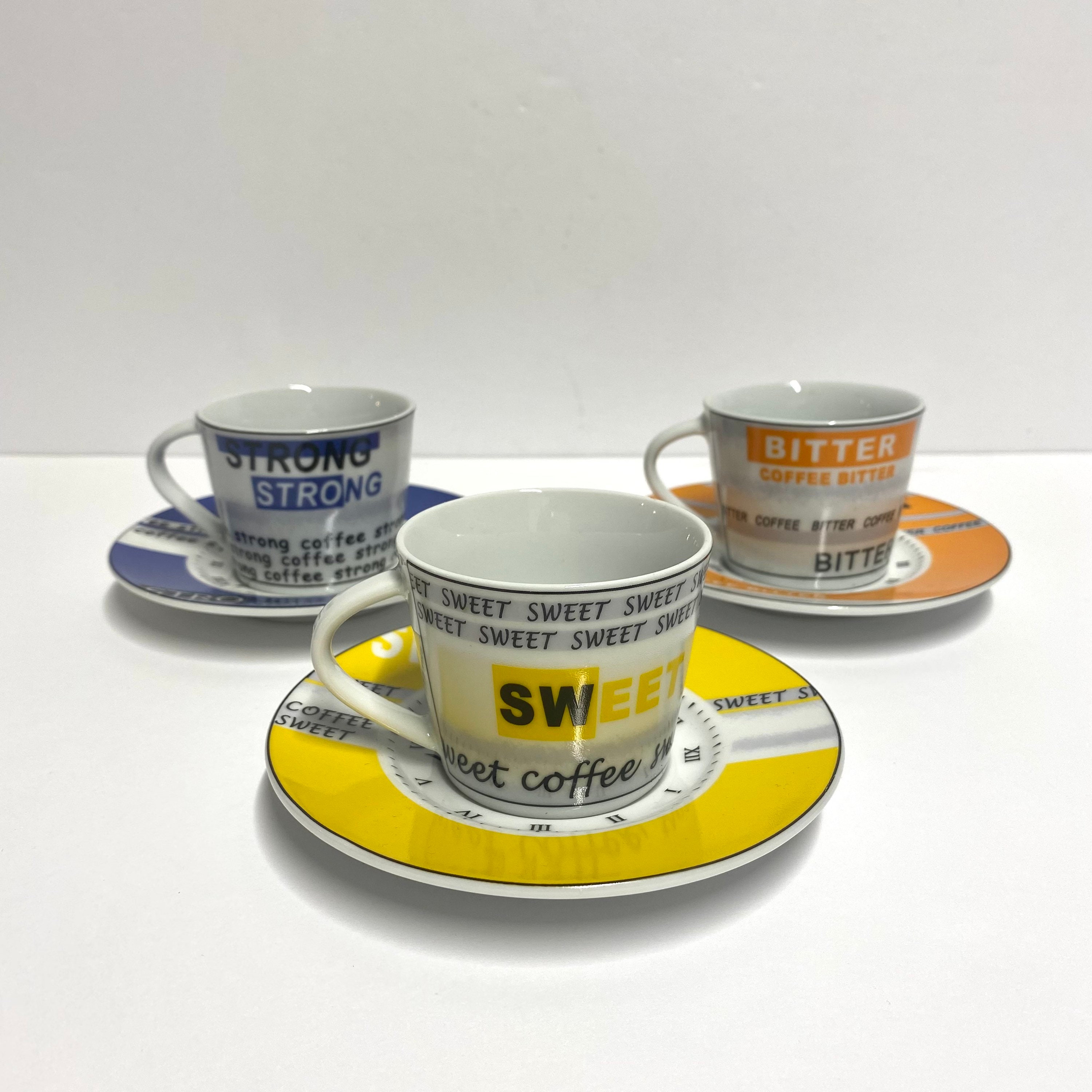 Vintage Porcelain Tognana Coffee Cups and Saucers Set of 3 Etsy