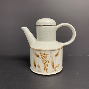 Vintage midwinter Stonehenge coffee pot wild oats pattern in brown and beige design made in England
