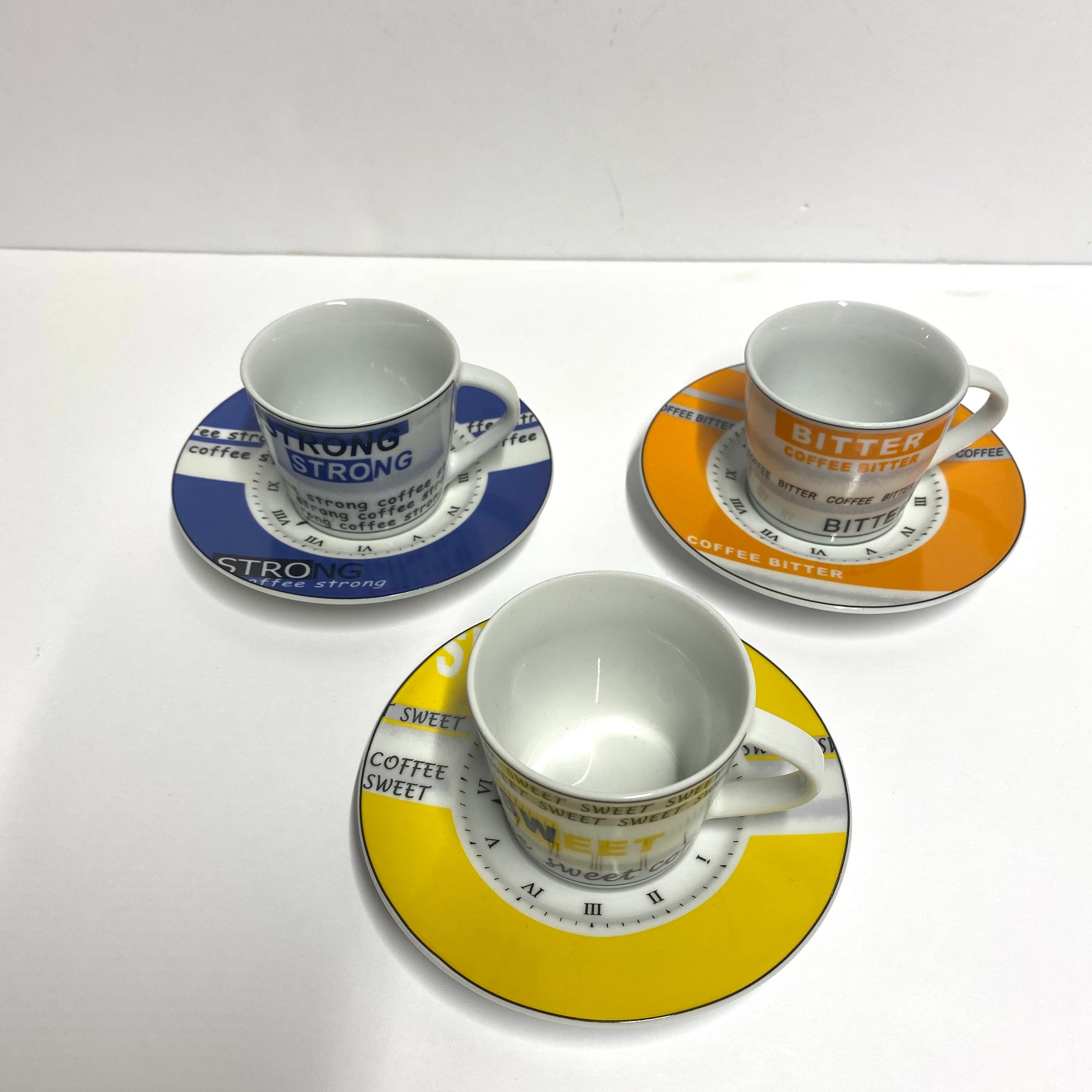 Vintage Porcelain Tognana Coffee Cups and Saucers Set of 3 Etsy