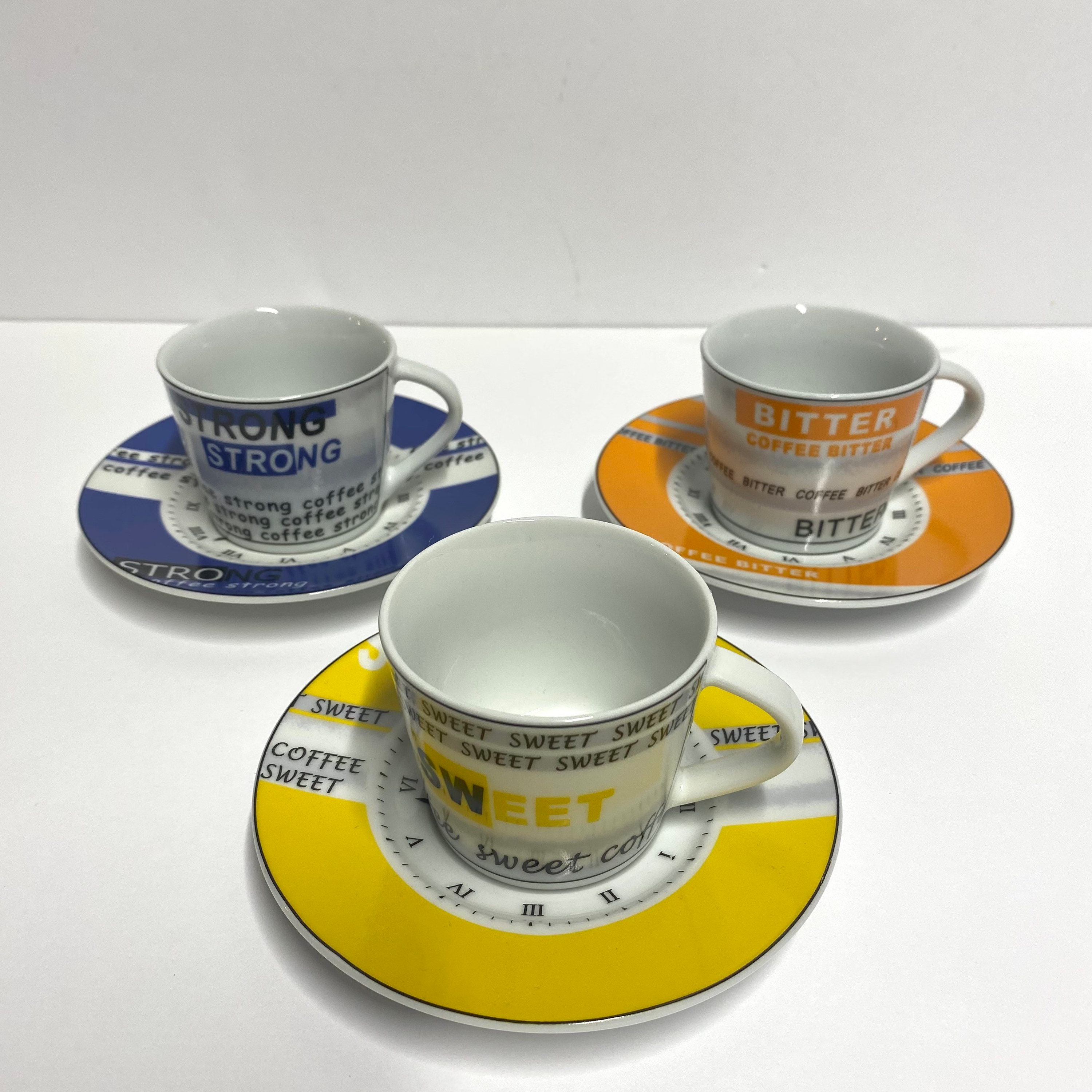 Vintage Porcelain Tognana Coffee Cups and Saucers Set of 3 Etsy