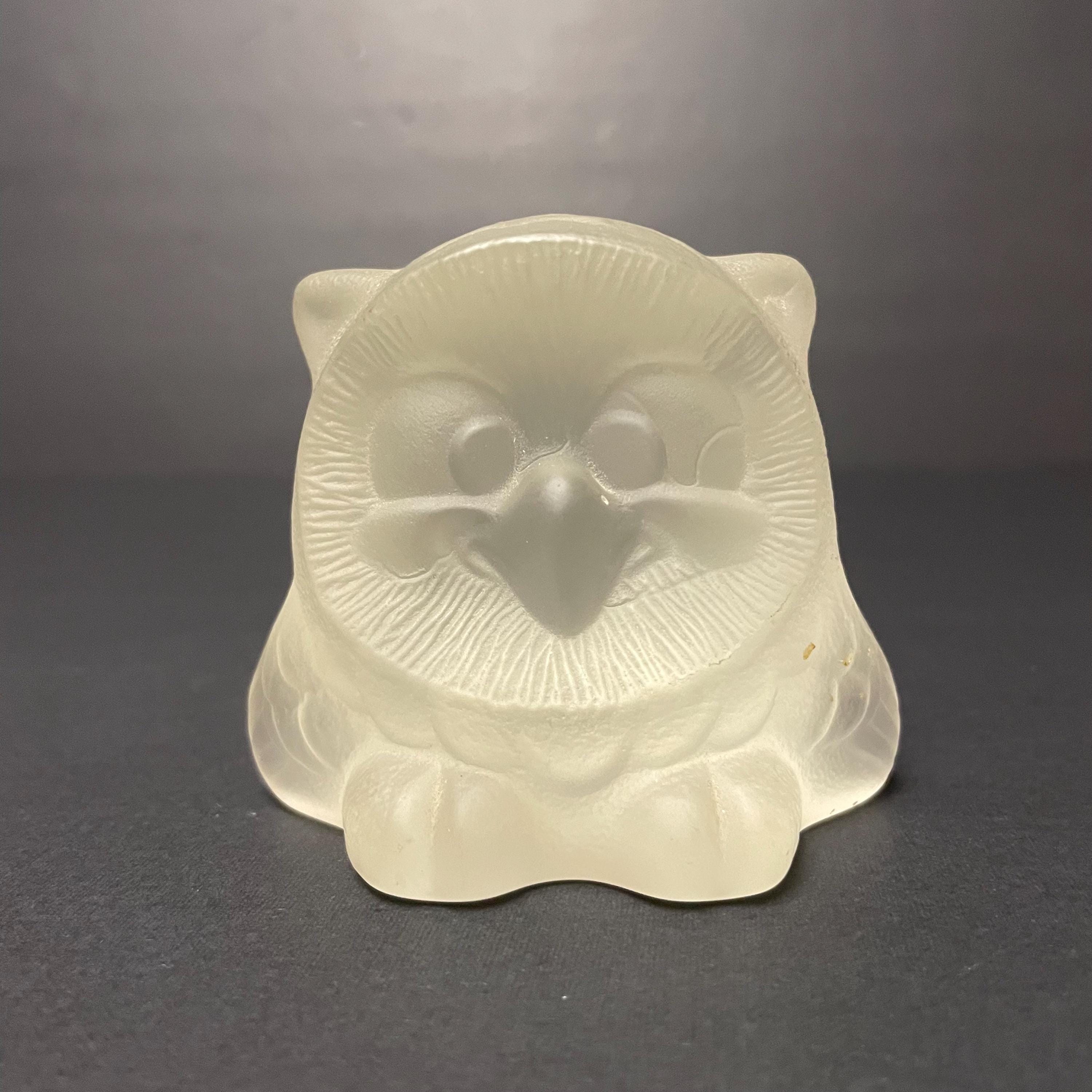 Vintage Frosted glass owl figurine Goebel Charlottenhutte originally from Western Germany owlet art