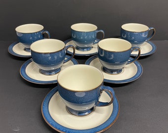 Denby Jetty Coffee Cups Tea Cups Plates Blue Denby 