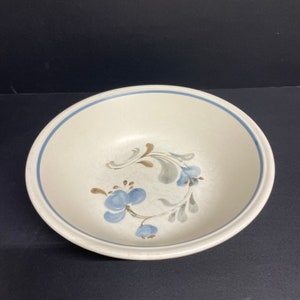 Prato de servir vintage Johnson Brothers Sirocco, branco, marrom e azul, tigela de salada moderna de meados do século, utensílios de cozinha feitos na Inglaterra