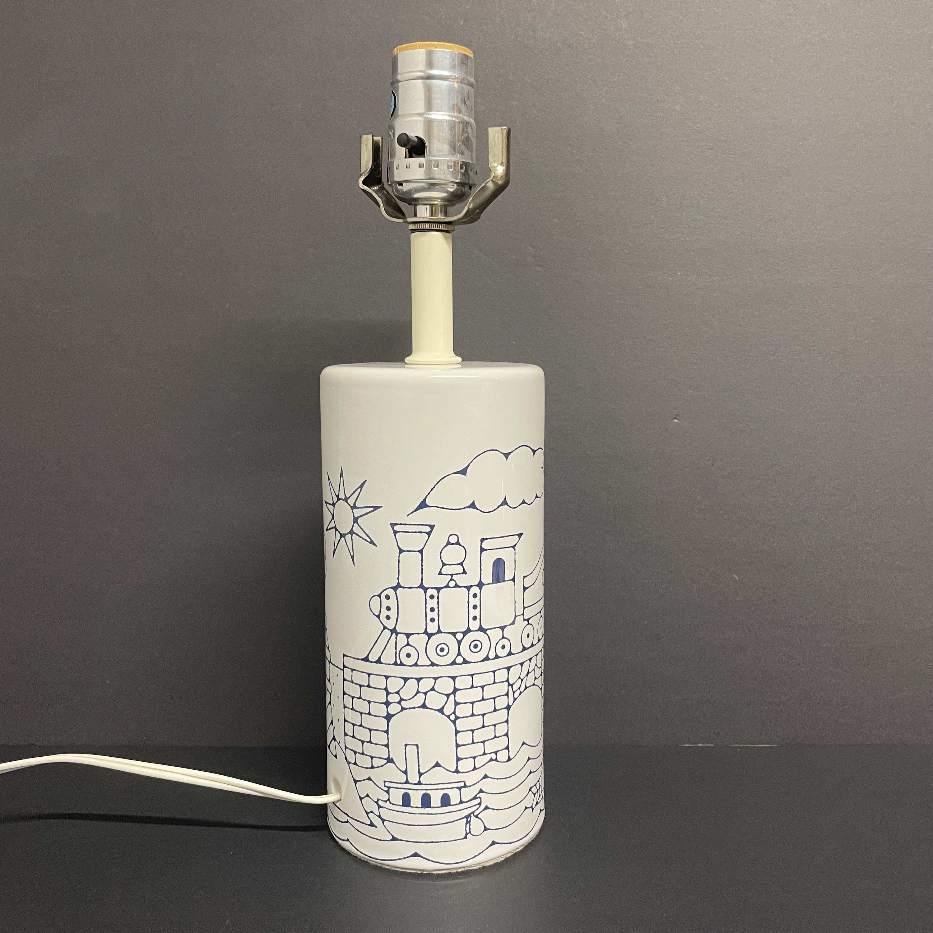 Vintage DANSK for kid series Nautical lamp designed by Naiad Einsel illustrated nursery table lamp Scandinavian Bedroom decor