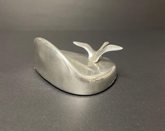 Vintage Hoselton Aluminum Business Card Holder, Paperweight
