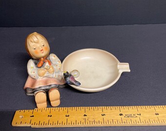 Vintage Hummel Goebel Ashtray Happy Pastime Little Girl With