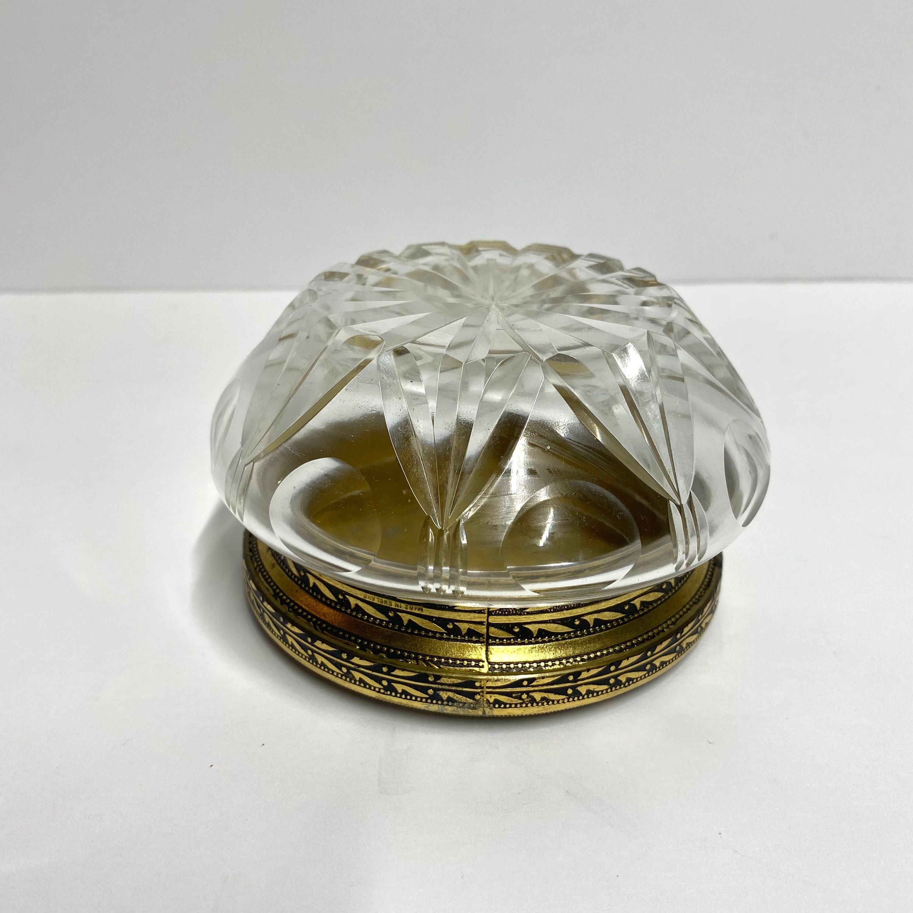Vintage Glass Trinket Box Jewelry Box Lidded Storage Container Etsy