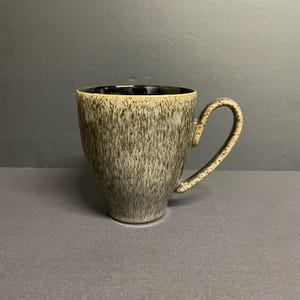 Mug vintage Denby Langley motif praliné en noir et beige fabriqué en Angleterre