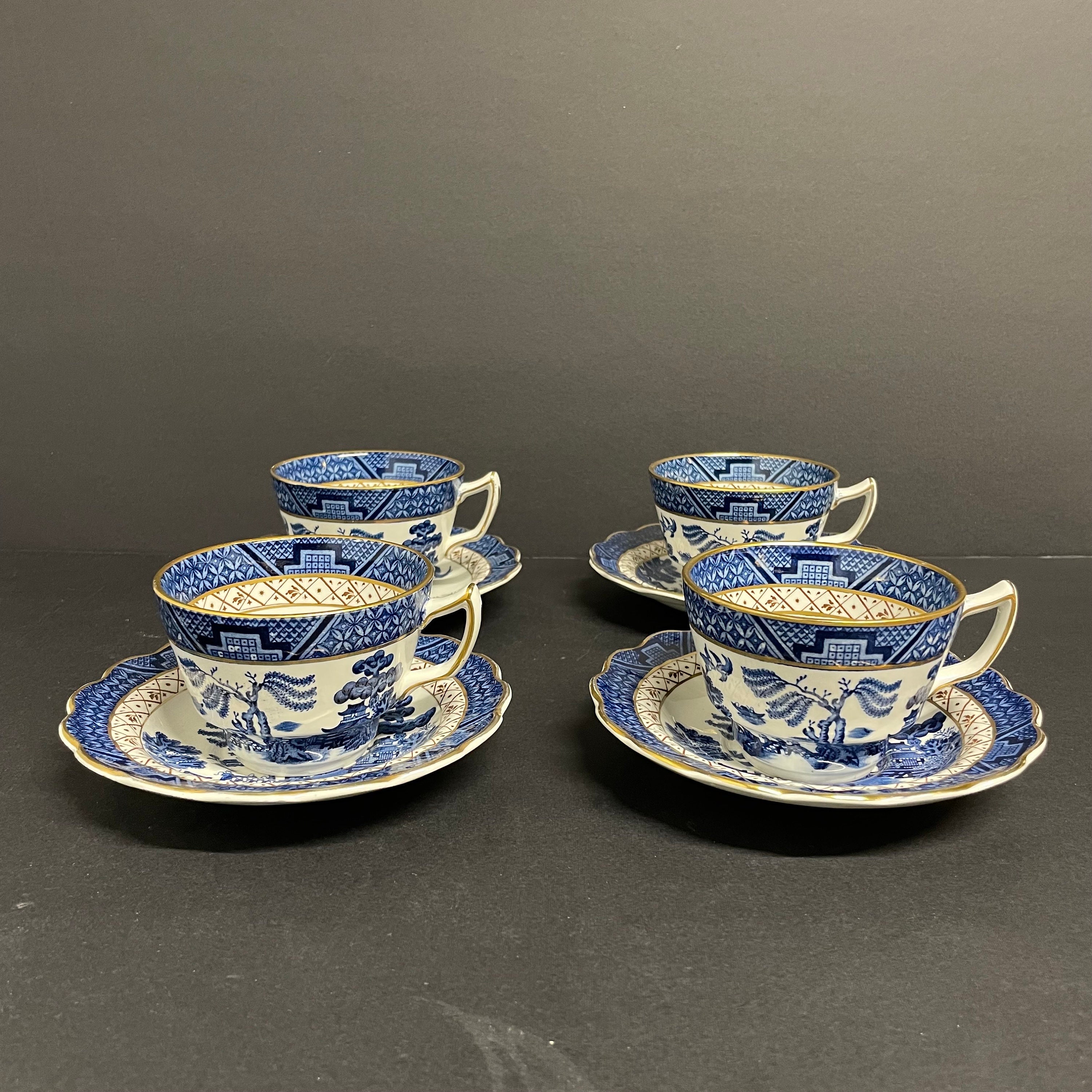 Vintage Booths Real Old Willow Tea Cups and Saucers A8025 Set - Etsy
