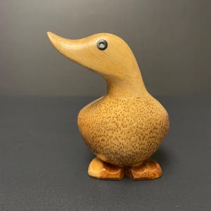 Vintage Dcuk Bamboo Carved Duck Collectible wooden figurine goose from The Duck Company Duck Sculpture