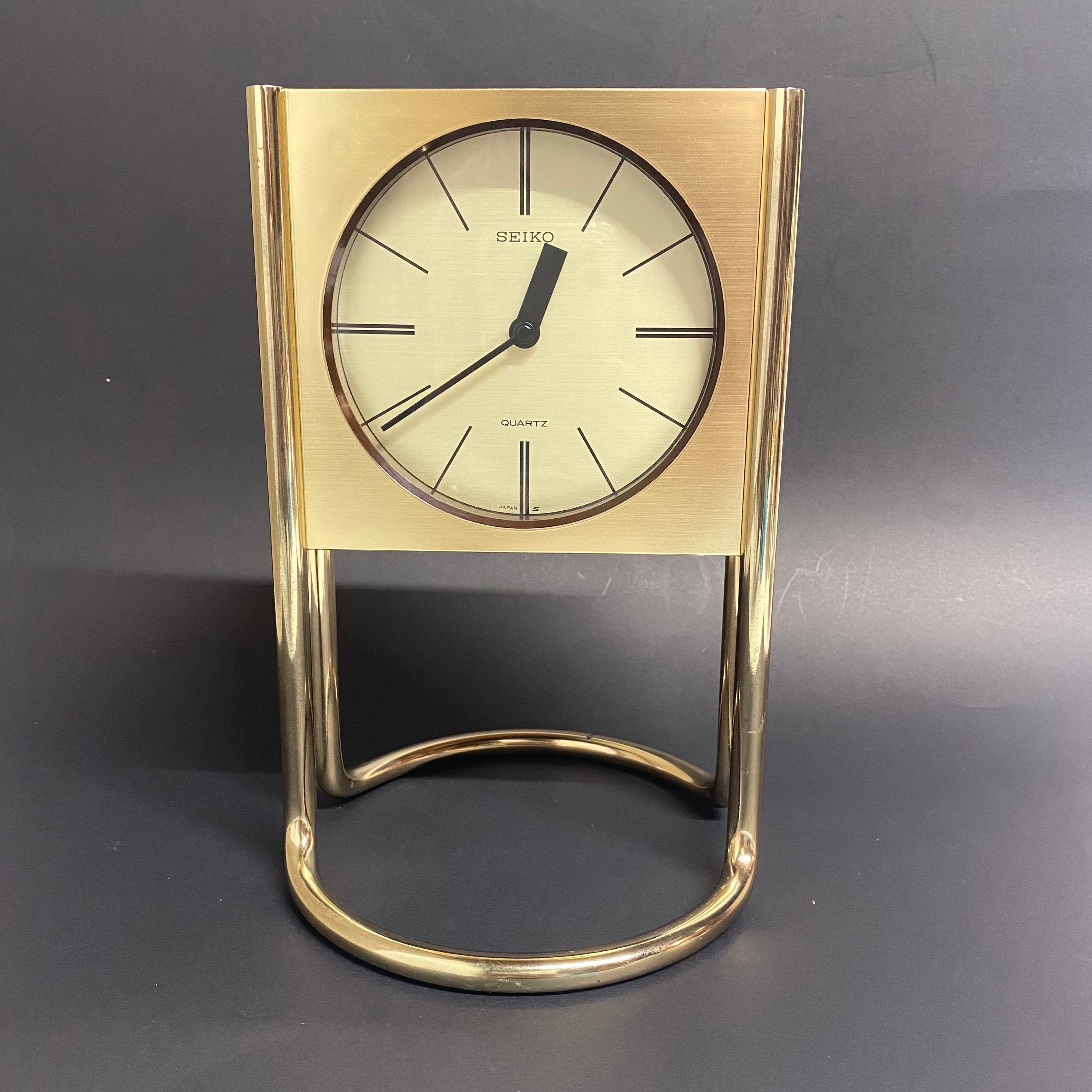 Vintage Seiko Brass Quartz Clock Model QPW105G Desk Clock Made - Etsy Israel