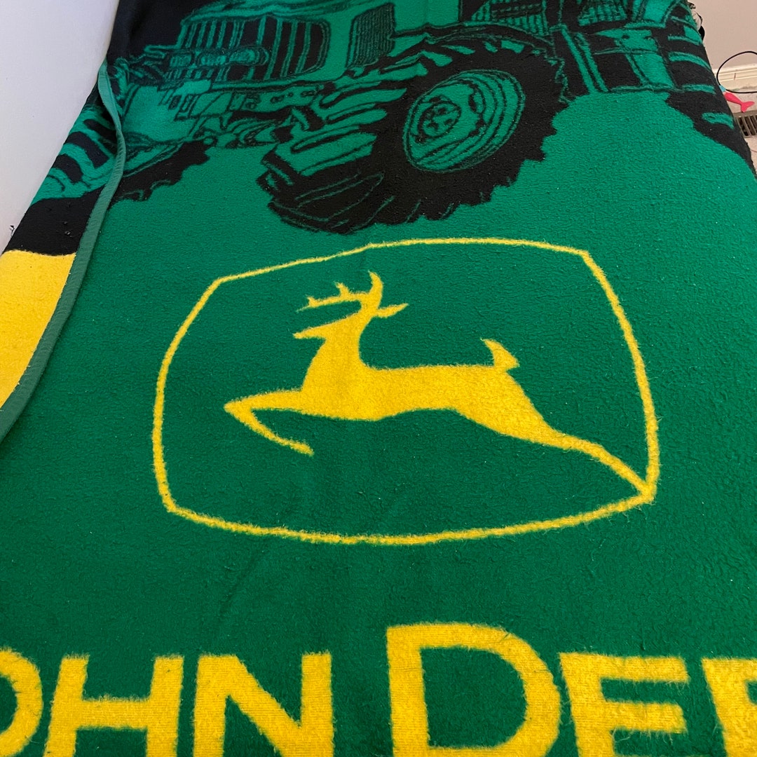 Vintage Biederlack John Deere Blanket With Black Tractor Two Etsy
