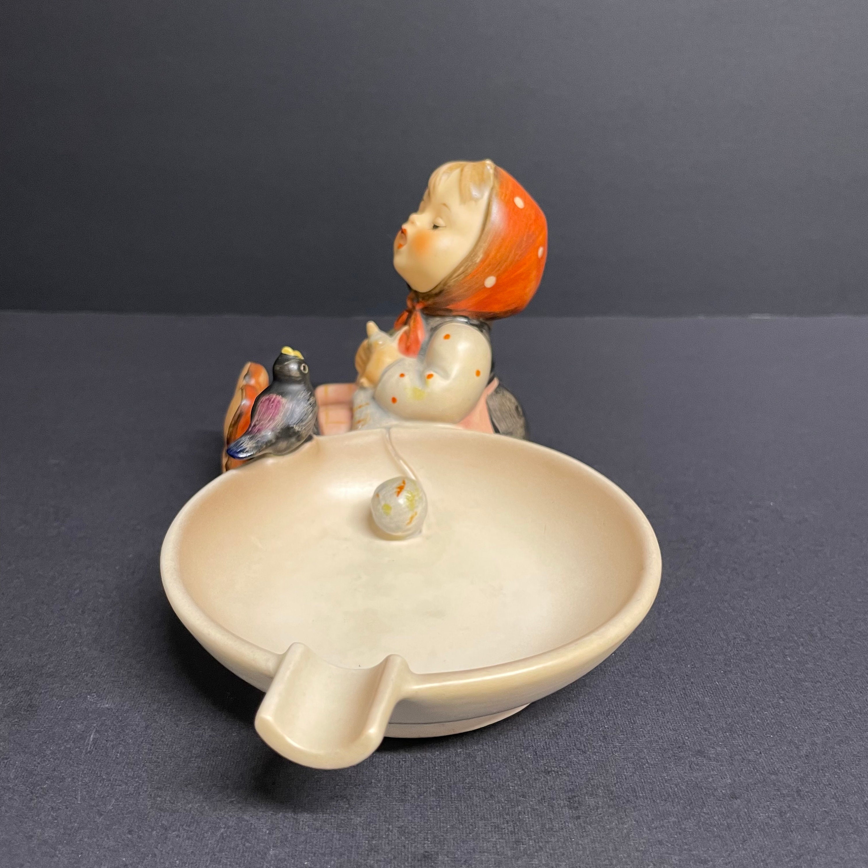Vintage Hummel Goebel Ashtray Happy Pastime Little Girl With