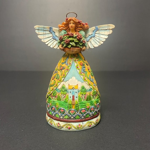 陶器製 天使のフィギュア JIM SHORE Angel Wrap～ジムショア Jim Shore 'summer Restores the Soul' Angel Figurine Holding a