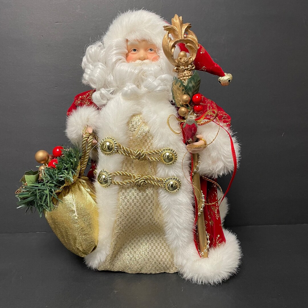 Vintage Santa Claus Tree Topper Porcelain Mantel Figurine Etsy