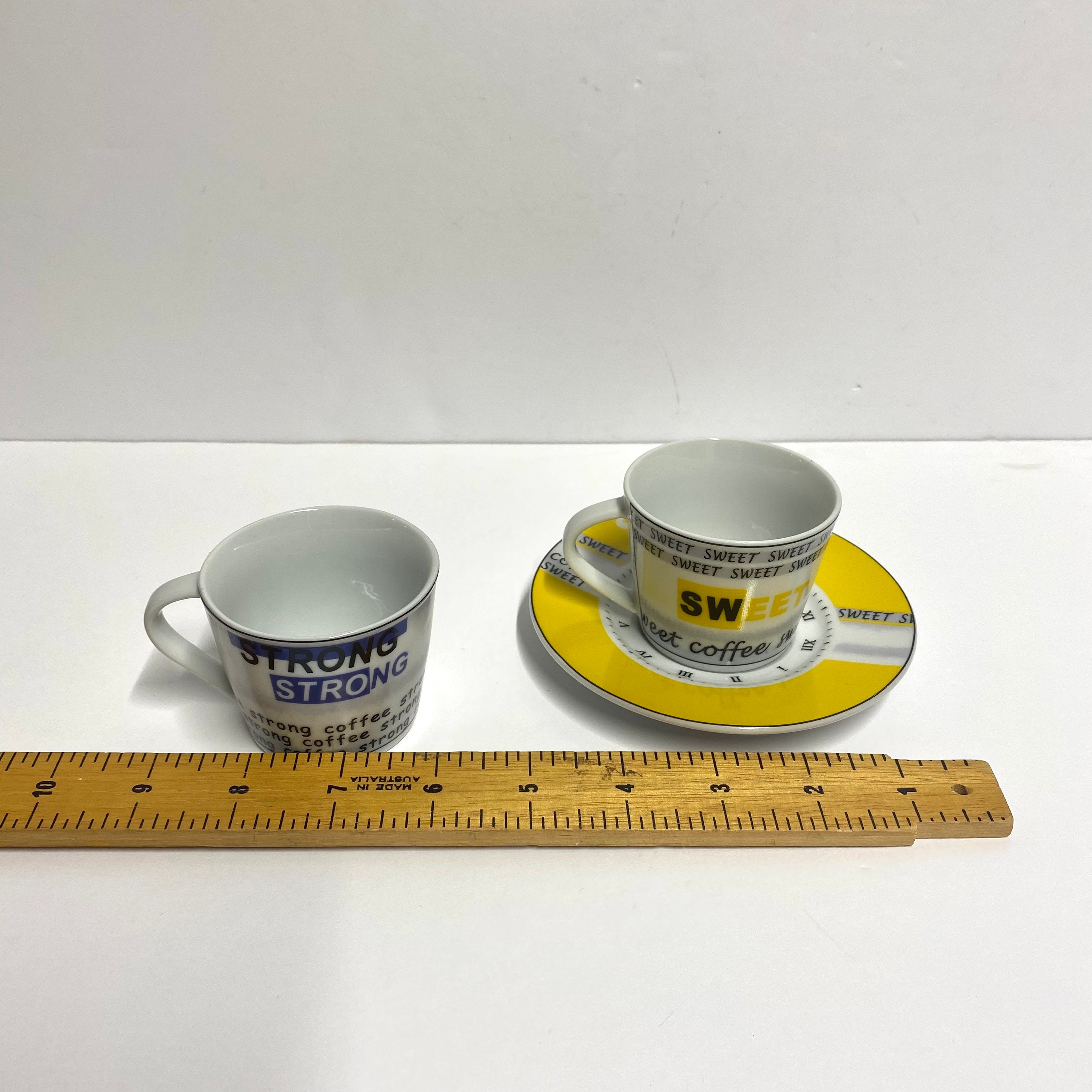 Vintage Porcelain Tognana Coffee Cups and Saucers Set of 3 Etsy
