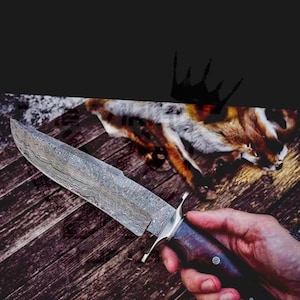 Custom Handmade Damascus Steel Knife, Dagger Knife, Hunting Knife, Viking Knife, Wedding Gift, Damascus ka bar, Gut Hook knife best gift USA image 8