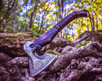 Beautiful custom handmade viking forged axe, Groomsmen gift , Birthday Gift, collectibles axe , Gift for him , Anniversary gift for husband