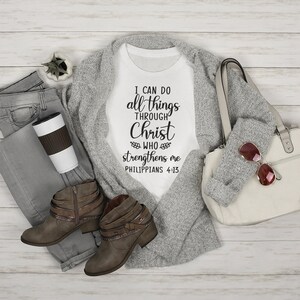 I Can Do All Things Through Christ Shirt,Christian T Shirt, Religious Shirt, Hymn T-Shirt, Christ Jesus Shirt, Jesus Love Tee,T Shirt