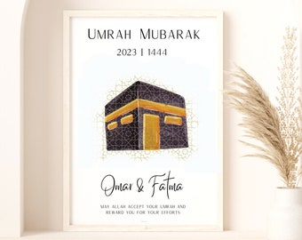 Gepersonaliseerde Umrah Mubarak & Hajj Mubarak cadeau | Digitaal