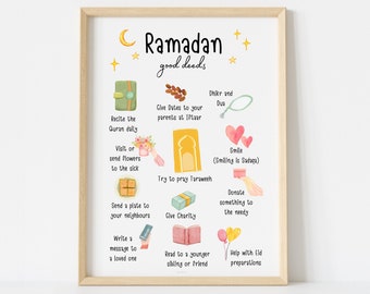 Ramadan Good Deeds Poster: Kids Islamic Wall Art (Digital Download)
