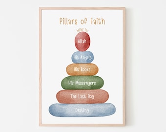 Pillars of Faith Print: Islamic Kids Nursery Art (Digital Download)