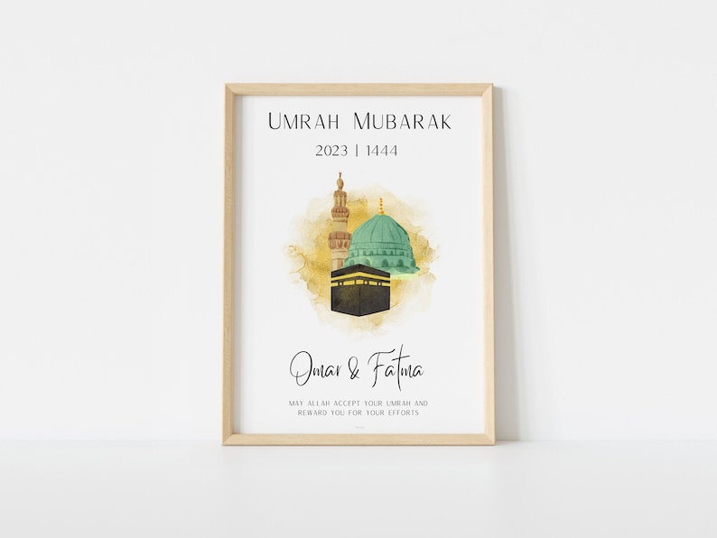 Personalized Umrah Mubarak & Hajj Mubarak Gift Digital 画像 5