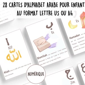 Arabic Alphabet Cards (French Version) | Islamic Cards for Kids | Islamic Arabic Cards | Islamic Words Flashcards | Printable Kids Cards