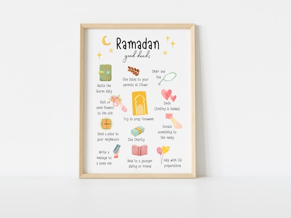 Ramadan Good Deeds Poster: Kids Islamic Wall Art (Digital Download)